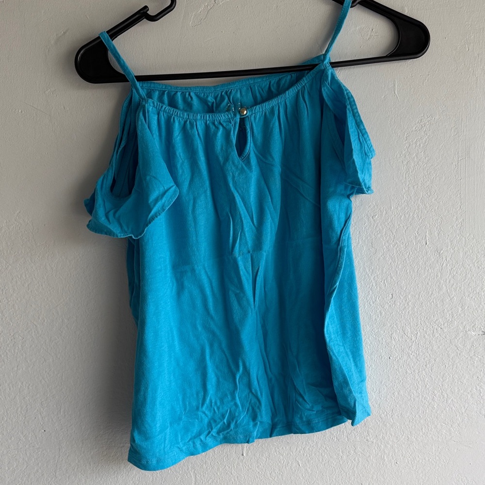 Lilly Pulitzer Vibrant Blue Cold-Shoulder Blouse